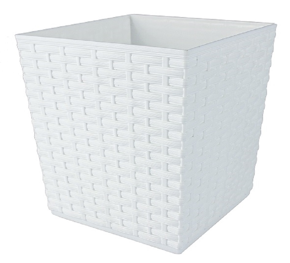 Bloempot\u0020BALI\u0020vierkant\u002016,5\u0020cm\u0020Wit