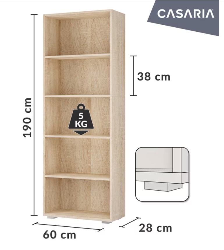 Boekenkast\u0020Vela\u0020Wit\u0020met\u00205\u0020opbergvakken