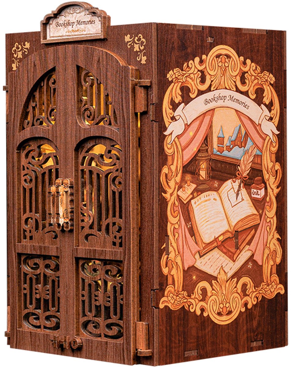 CuteBee\u0020Book\u0020Nook\u0020Bookshop\u0020Memories\u0020\u2013\u0020Houten\u00203D\u0020Puzzel\u0020DIY\u0020Bouwpakket\u0020voor\u0020Volwassenen\u0020\u2013\u0020Decoratieve\u0020Boekensteun