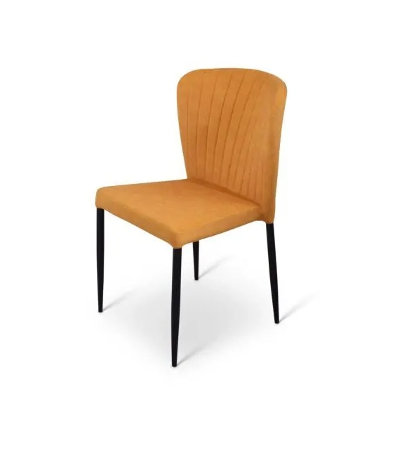 Stapelstoel\u0020Brooklyn\u0020metalen\u0020frame\u0020zitting\u0020velours\u0020Okergeel