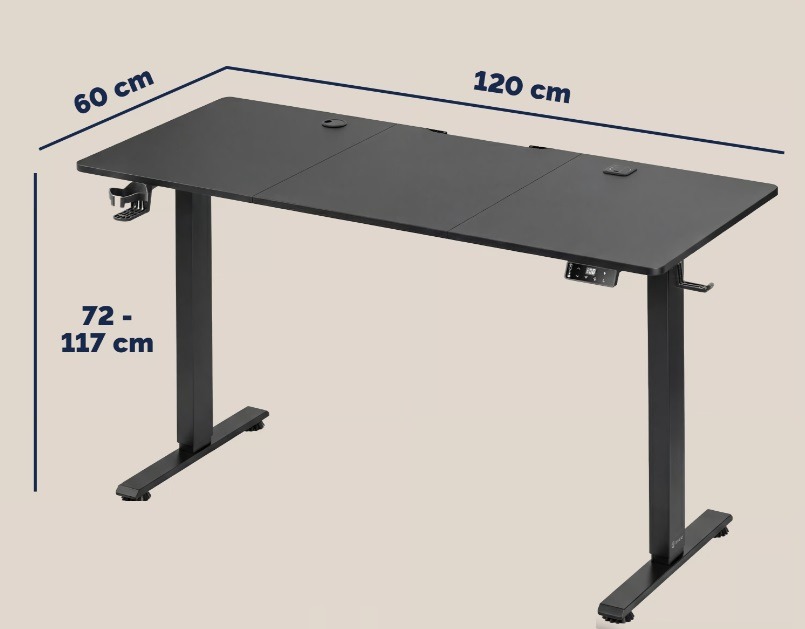 Hoogteverstelbaar\u0020bureau\u0020zwart\u0020120\u0020x\u002060\u0020x\u002072\u002D117\u0020cm