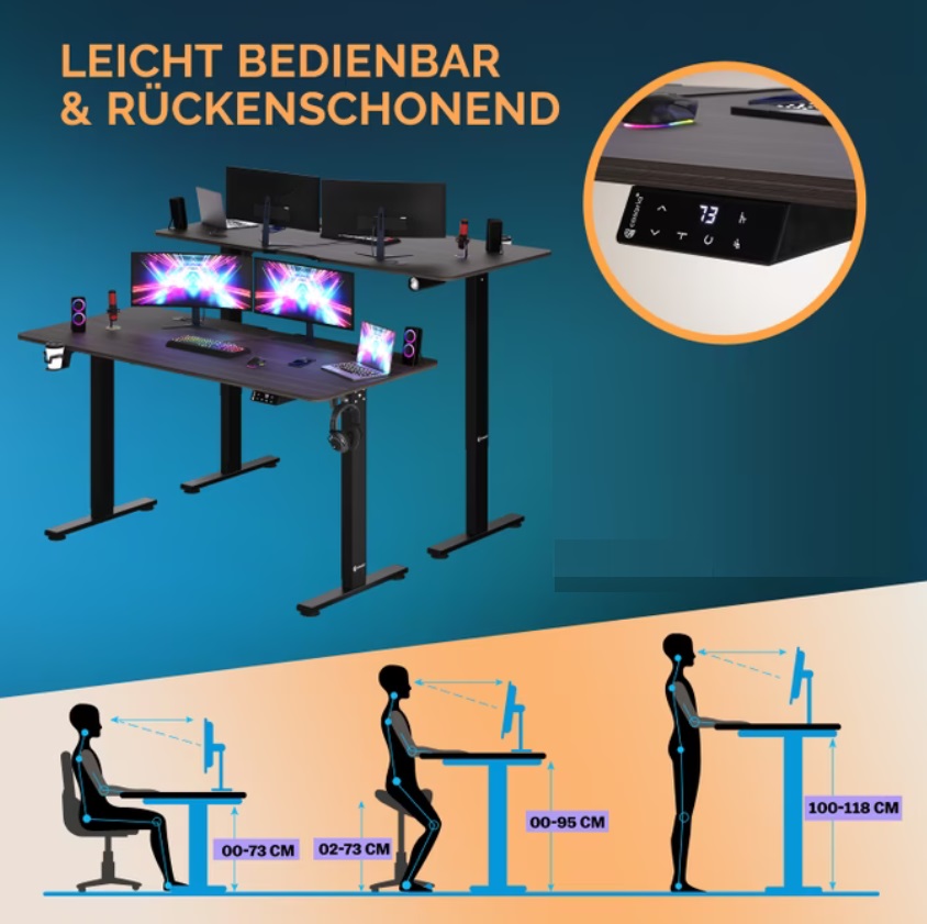Zit\u0020Sta\u0020Bureau\u0020In\u0020hoogte\u0020verstelbaar\u0020Donkerbruin\u0020110x60x73\u002D118cm