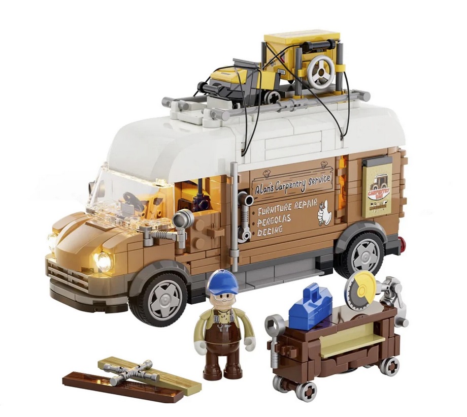 LUMIBRICKS\u0020Kampeerbus\u0020met\u0020LED\u002Dverlichting\u0020\u002D\u0020496\u0020onderdelen