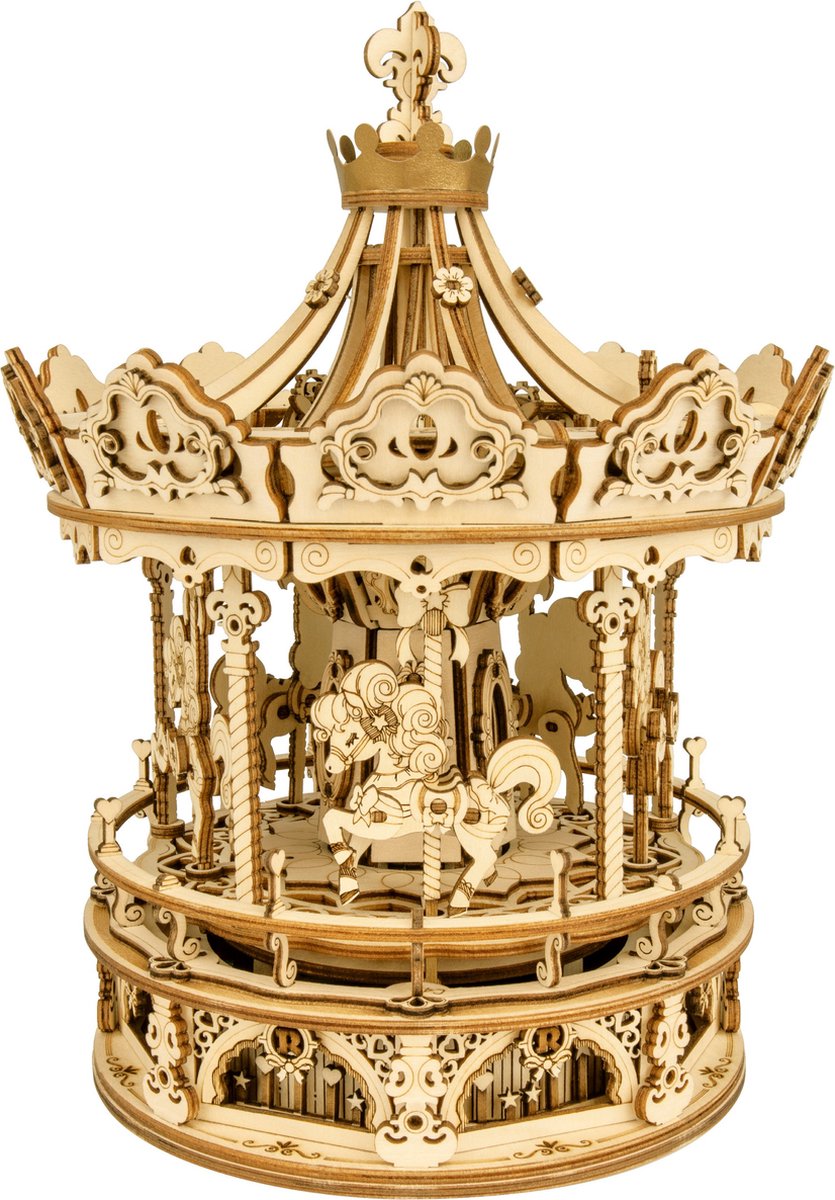 Robotime\u0020Romantische\u0020Carrousel\u0020Houten\u0020Modelbouw\u0020Muziekdoos\u0020DIY\u0020