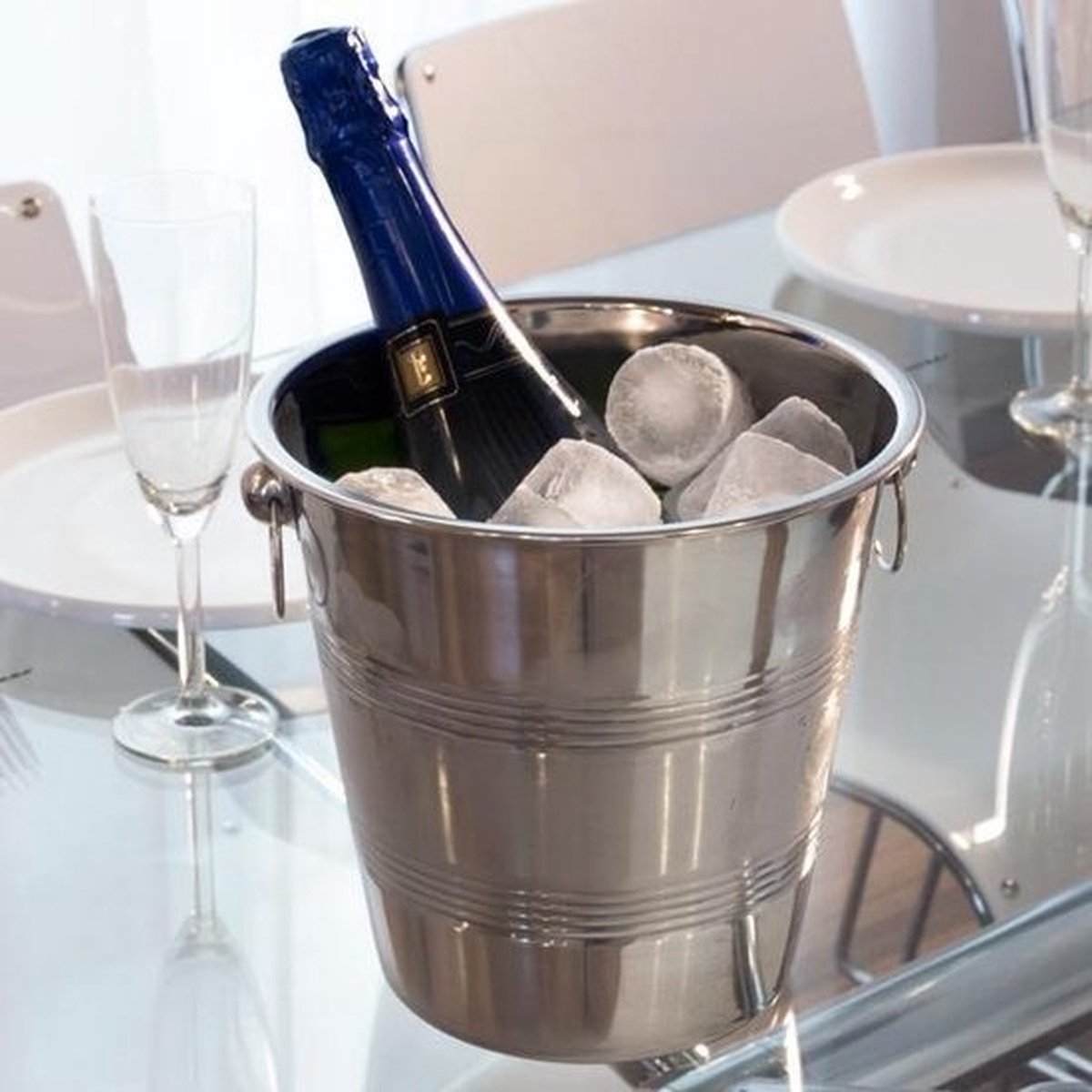 Champagnekoeler\u0020RVS\u0020rond\u002022cm Champagnekoeler\u0020RVS\u0020rond\u002022cm