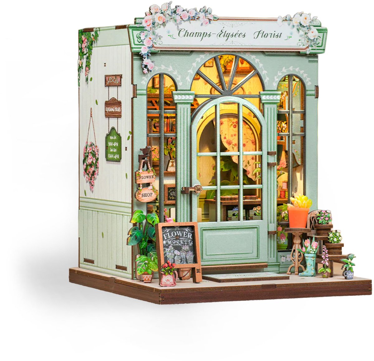 CuteBee\u0020Miniatuurhuisje\u0020Champs\u002D\u00C9lys\u00E9es\u0020Florist\u0020\u2013\u0020Houten\u00203D\u0020Puzzel\u0020DIY\u0020Bouwpakket\u0020voor\u0020Volwassenen\u0020Modelbouw