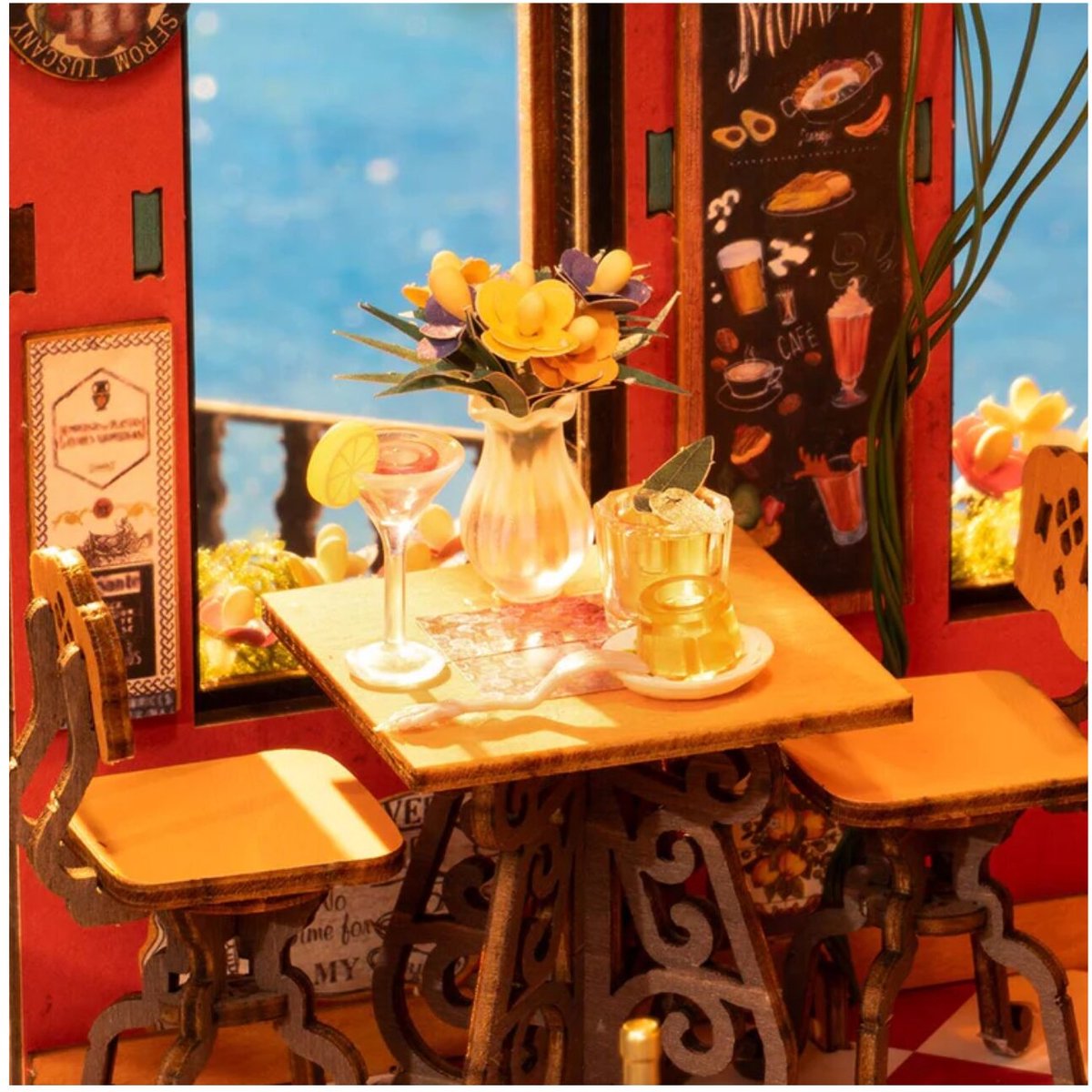 Robotime\u0020Cheers\u0020Bar\u0020en\u0020Dining\u0020Miniatuur\u0020Bouwpakket\u0020Modelbouw