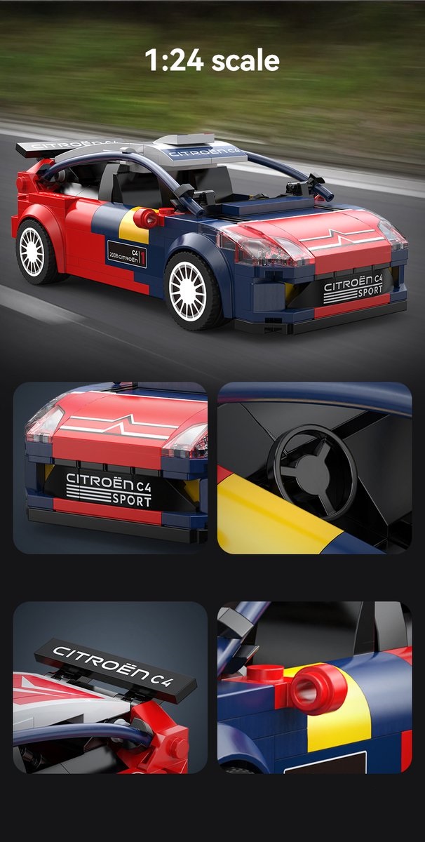 CADA\u0020Modelbouw\u0020Auto\u0020Citroen\u0020C4\u0020WRC\u0020\u00282008\u0029\u0020Schaal\u00201\u003A24