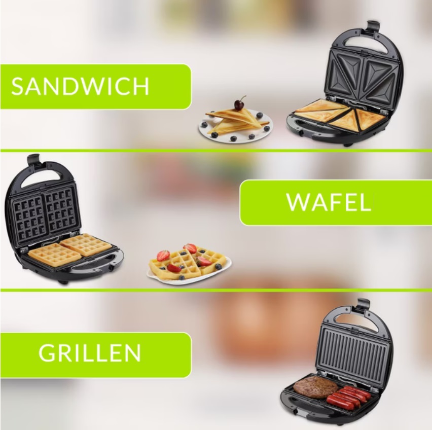 Contactgrill\u0020tosti\u0020,\u0020wafels\u0020en\u0020grillen\u0020Zwart\u002FZilver\u0020800W\u0020