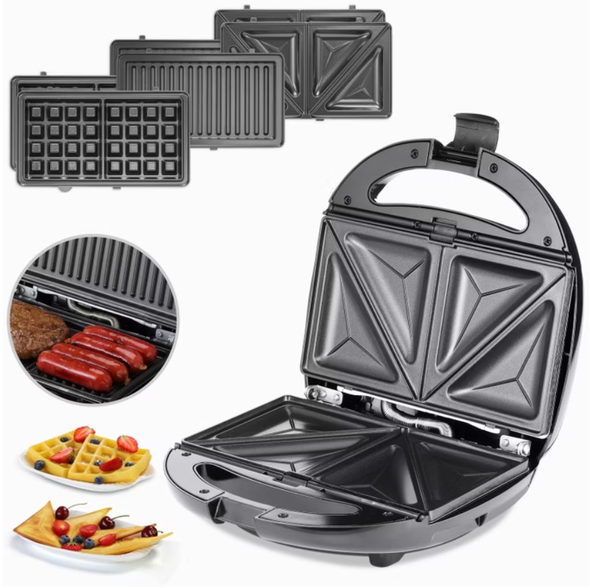 Contactgrill\u0020tosti\u0020,\u0020wafels\u0020en\u0020grillen\u0020Zwart\u002FZilver\u0020800W\u0020