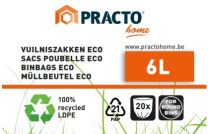 100 Biologisch afbreekbare vuilniszakken 6L met handgreep voor ronde prullenbakken