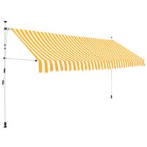  Luifel handmatig uittrekbaar 400 cm geel en witte strepen
