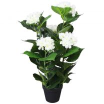 Kunst hortensia plant met pot 60 cm wit