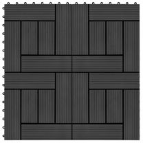 Terrastegels 30x30 cm HKC  1 m zwart 11 st