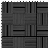 Terrastegels 30x30 cm 1 m2 - HKC zwart 11 stuks