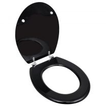  Toiletbril hard-close simpel ontwerp MDF zwart
