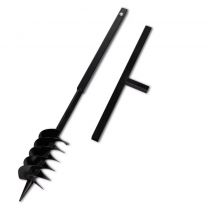 Grondboor met handvat en schroefkop (dubbele schroef) 120 mm (zwart)