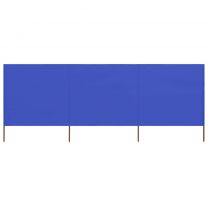  Windscherm 3-panelen 400x160 cm stof azuurblauw