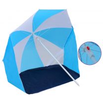  Strandparasol/-tent 180 cm stof blauw en wit