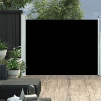  Tuinscherm uittrekbaar 140x500 cm zwart