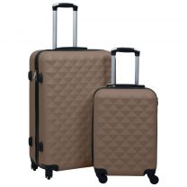  2-delige Harde kofferset ABS bruin