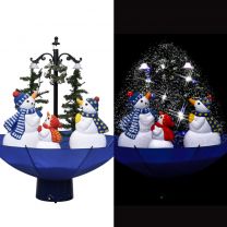  Kerstboom sneeuwend met paraplubasis 75 cm PVC blauw