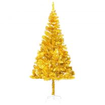  Kunstkerstboom met standaard 210 cm PET goudkleurig