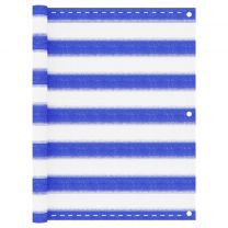  Balkonscherm 75x300 cm HDPE blauw en wit