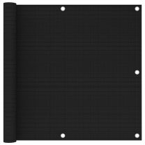  Balkonscherm 90x400 cm HDPE zwart