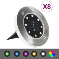  Solargrondlampen 8 st LED-lichten RGB-kleur