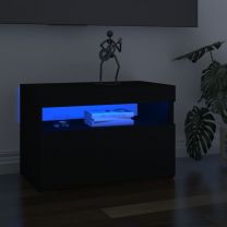  Tv-meubelen 2 st met LED-verlichting 60x35x40 cm zwart