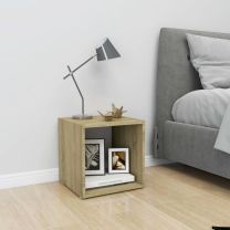  Tv-meubel 37x35x37 cm spaanplaat wit en sonoma eikenkleurig