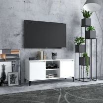  Tv-meubel met metalen poten 103,5x35x50 cm wit