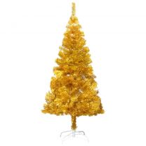  Kunstkerstboom met standaard 120 cm PET goudkleurig
