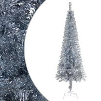  Kerstboom smal 150 cm zilverkleurig