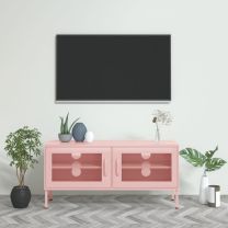  Tv-meubel 105x35x50 cm staal roze