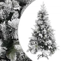  Kerstboom met dennenappels en sneeuw 195 cm PVC en PE
