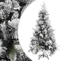  Kerstboom met dennenappels en sneeuw 225 cm PVC en PE
