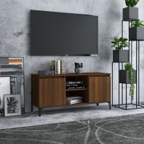  Tv-meubel met metalen poten 103,5x35x50 cm bruineikenkleurig