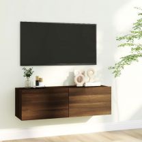  Tv-wandmeubel 100x30x30 cm bewerkt hout bruineikenkleurig