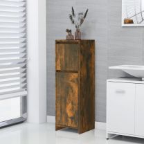  Badkamerkast 30x30x95 cm bewerkt hout gerookt eikenkleurig