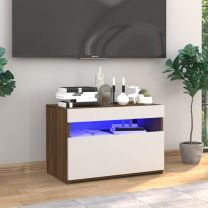  Tv-meubel met LED-verlichting 60x35x40 cm bruineikenkleurig