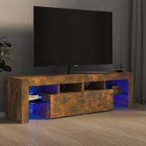  Tv-meubel LED-verlichting 140x36,5x40 cm gerookt eikenkleurig
