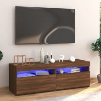  Tv-meubel met LED-verlichting 120x35x40 cm bruineikenkleurig