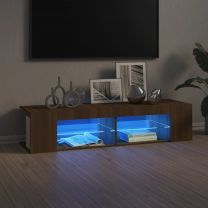  Tv-meubel met LED-verlichting 135x39x30 cm bruineikenkleurig