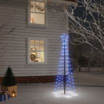  Kerstboom met grondpin 108 LED's blauw 180 cm