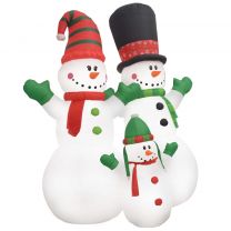  Sneeuwpopfamilie opblaasbaar met LED's 240 cm