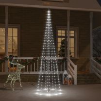  Vlaggenmast kerstboom 310 LED's koudwit 300 cm