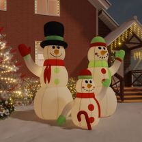  Sneeuwpopfamilie opblaasbaar met LED's 360 cm