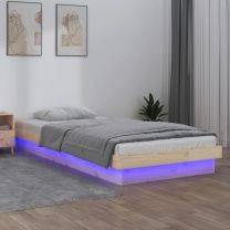  Bedframe LED massief hout 75x190 cm 2FT6 Small Single